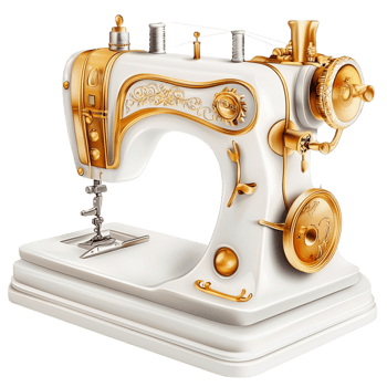 Vintage sewing machine golden details a classic look png