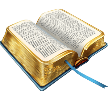 Ancient open book golden edges a blue ribbon bookmark png