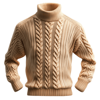 Cozy brown knitted sweater an intricate pattern a warm texture png