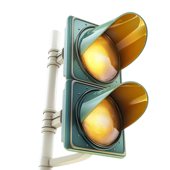 Modern traffic light glowing in red yellow green a sleek design png