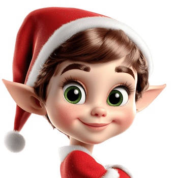 Adorable Christmas elf dressed in festive attire symbolizes holiday cheer, joy, the magical spirit of seasonal celebrations. png