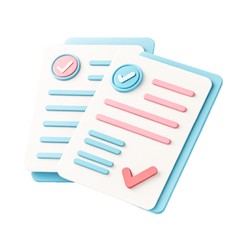 3D Render of Checklist Documents Pastel Blue and Pink To-Do List App Icon png