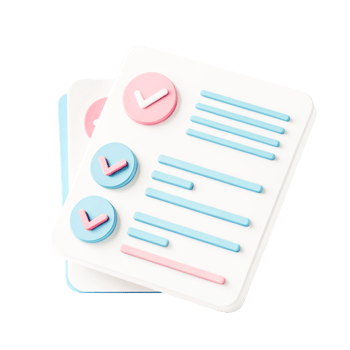 3D Render of Checklist App Icon Pastel Pink and Blue To-Do List png