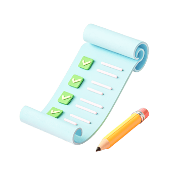 3D Render of Checklist Scroll with Pencil To-Do List, Task Management, Planning png