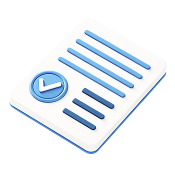 3D Isometric Document Icon Approved Checklist, Completed Task, Business Report png