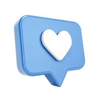 3D Blue Speech Bubble Like Icon Social Media Heart Notification png