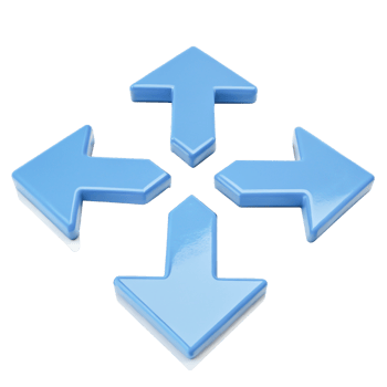 3D Blue Arrow Icons Four Directions, Navigation, UI, UX Design Elements png