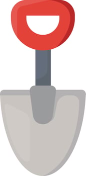 Red Handled Small Shovel vector