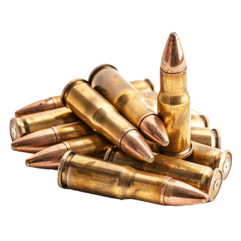 Closeup of a Pile of Spent Cartridge Cases and Bullets png