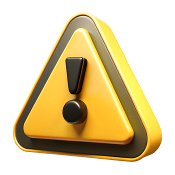 3D Yellow Warning Triangle Sign with Exclamation Mark Alert, Caution, Hazard Icon png