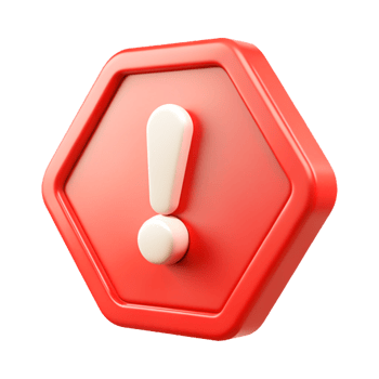 3D Red Hexagon Exclamation Mark Alert Sign Important Notification Icon png