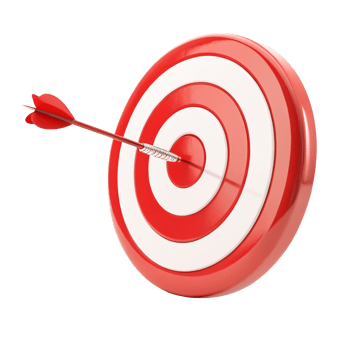 Red Target with Arrow Achieving Success, Accuracy, and Goal Achievement png