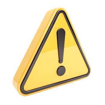 3D Yellow Warning Sign with Exclamation Mark Safety Alert Icon png