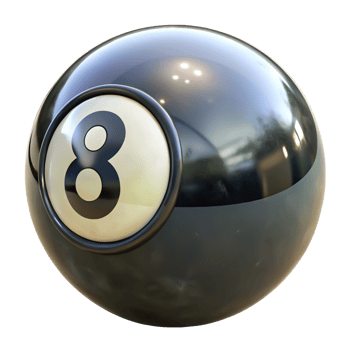Realistic 3D Render of Eight Ball, Billiards, Pool Ball, Isolated on White Background png