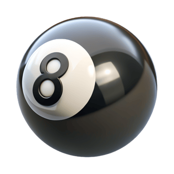 Realistic 3D Render of Eight Ball, Billiards, Pool, Black and White Sphere png