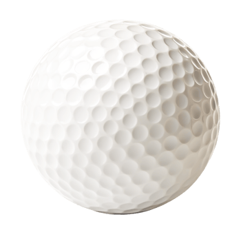 High-Resolution Close-up of a White Golf Ball, Isolated on White Background png