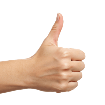 thumbs up hand on transparent background png
