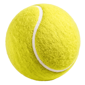 Close-up of a Fuzzy Yellow Tennis Ball Isolated on White Background png