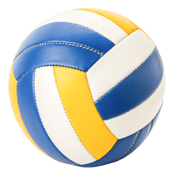 Blue, Yellow, and White Volleyball Close-up Studio Shot High-Resolution Image png