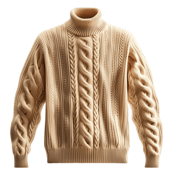 Cozy brown knitted sweater an intricately woven pattern a soft warm texture, perfect for chilly winter days. png