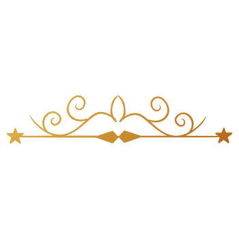 Floral Divider Design with gold crown on transparent background png