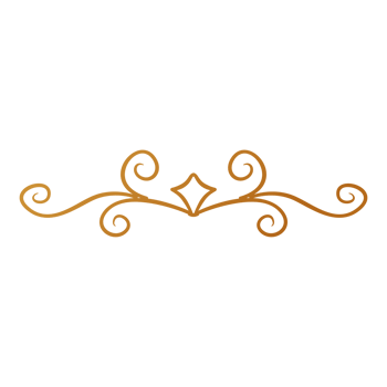 Divider Design with golden swirls on transparent background png