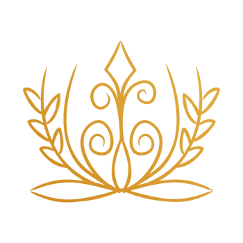 golden stylized flower logo png
