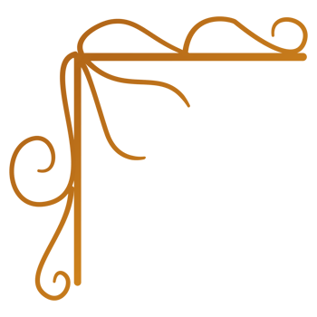 a golden corner frame with swirls on it png