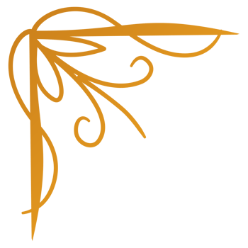 Corner design with a golden corner with swirls on it png