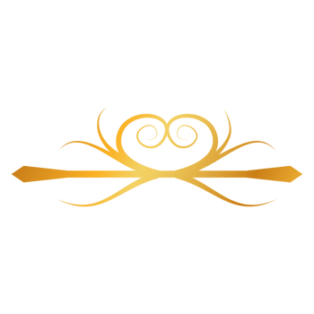Vintage Divider Design with golden ribbon on transparent background png