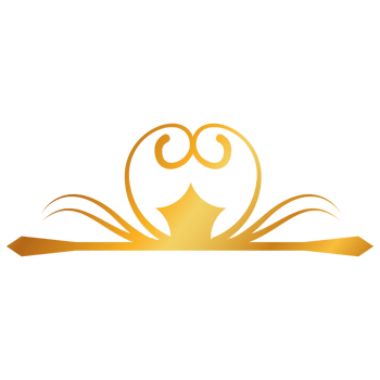 Divider Design with gold crown logo, , transparent background png