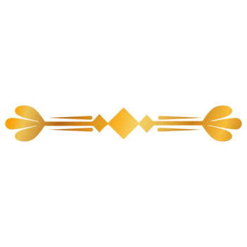 Floral Divider Design with golden arrow on transparent background png