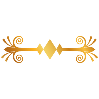 Divider Design with golden decorative border on transparent background png