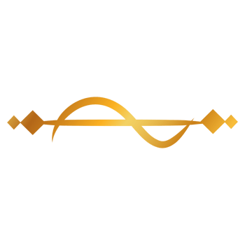 Divider Design with golden wave icon on transparent background png