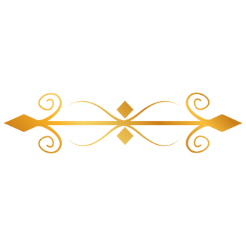 Divider Design with golden arrow on a transparent background png