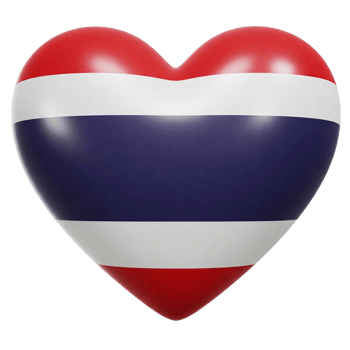thailand flag heart isolated on transparent background png