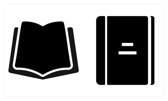 Open Book and Close Book in black color vector