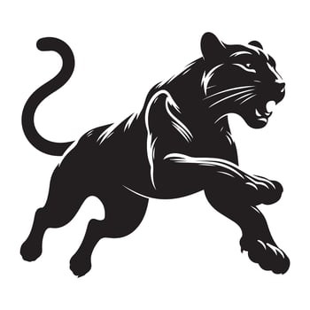 Majestic Black Panther Illustration Artwork with Fierce Energy vector