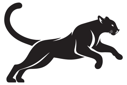 Panther Silhouette Leaping Graphic Illustration Wildlife Animal vector
