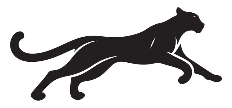 Prowling Black Panther Silhouette Illustration An Elegant Design vector