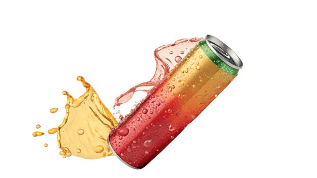 Refreshing Soda Can with Splashing Liquid Dynamic Image png