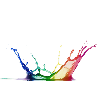 Vibrant Rainbow Liquid Splash Against Black Background Colorful Dynamic Paint Explosion png