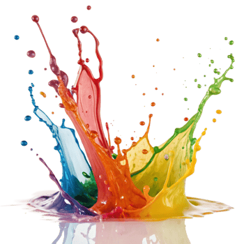 Vibrant Rainbow Colored Paint Splashing and Exploding in a Dynamic Burst png