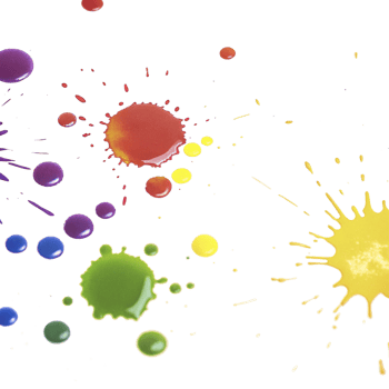 Abstract Colorful Paint Splashes on Black Background A vibrant display of multicolored paint splatters creating a dynamic and artistic composition png