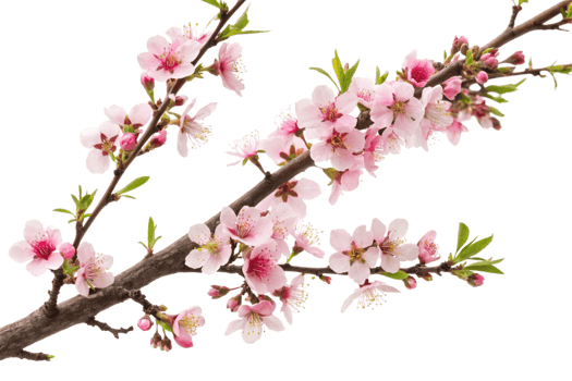 A Pink Peach Blossoms in Full Bloom on a Branch png