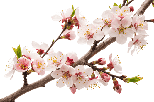 Stunning Closeup of Delicate Pink Apricot Blossoms on a Branch png