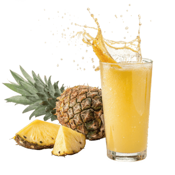 Refreshing Pineapple Juice Splash in a Glass with Fresh Pineapple Slices png