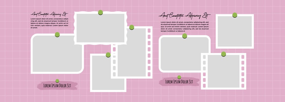 Collage Pictures or photos frame collage template vector