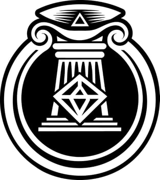 A glyph style icon of sacred pillar symbol vector