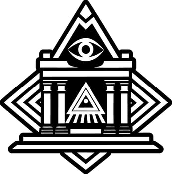 A filled style icon of sacred pillars symbol vector